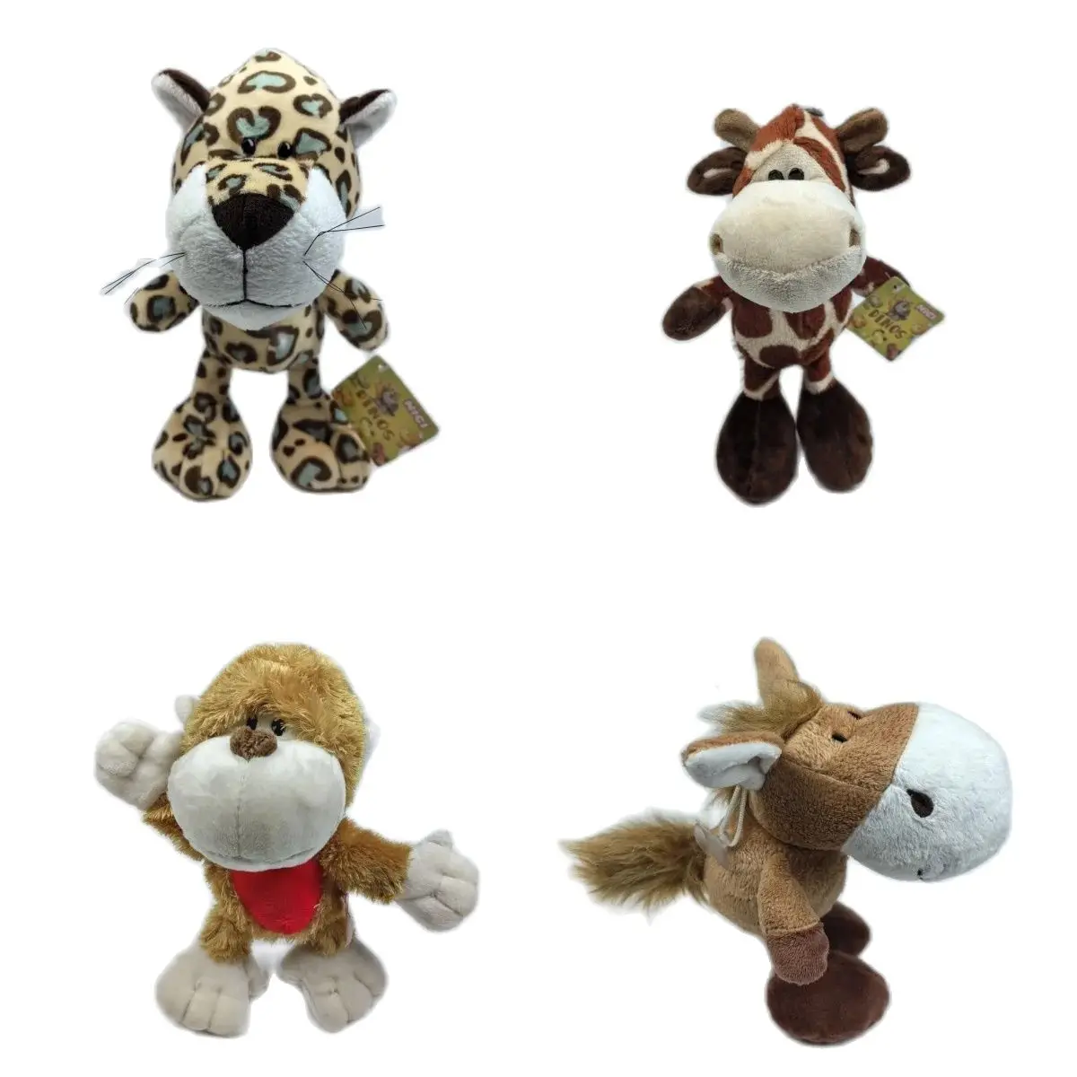 20 см мини-лесные животные набитые искусственными рисунками Лев тигр осел слон