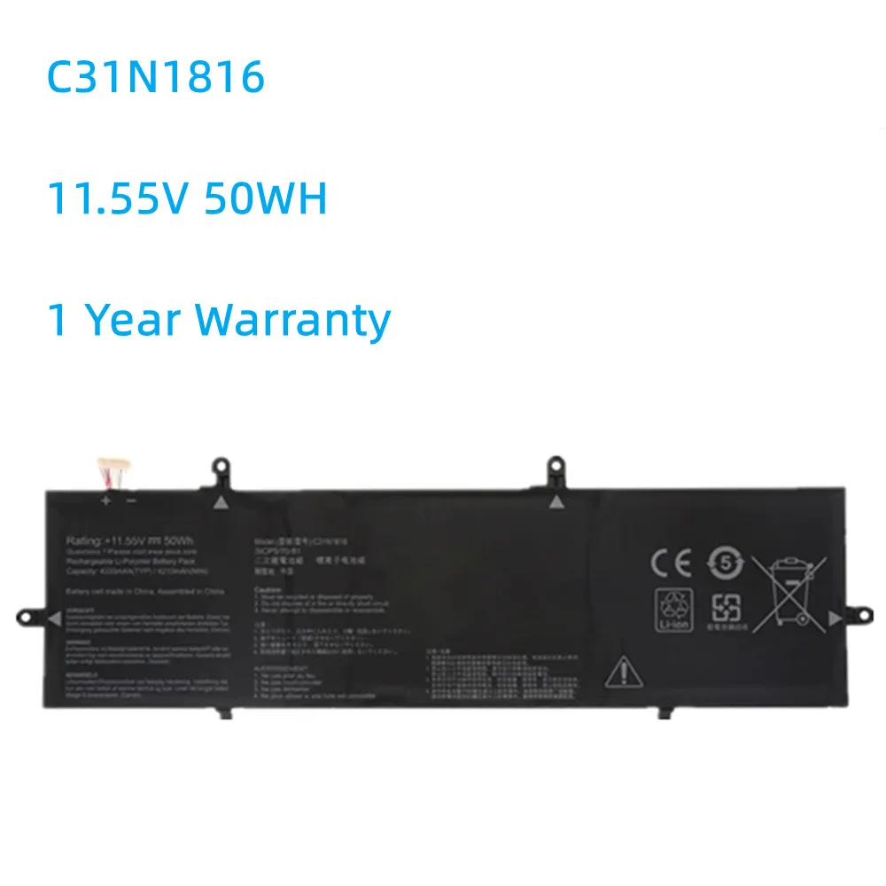 

C31N1816 11.55V 50WH Laptop battery For ASUS ZenBook Flip 13 UX362 UX362F UX362FA Q326FA Q326FA-BI7T13 UX362FA-2B 0B200-03160000