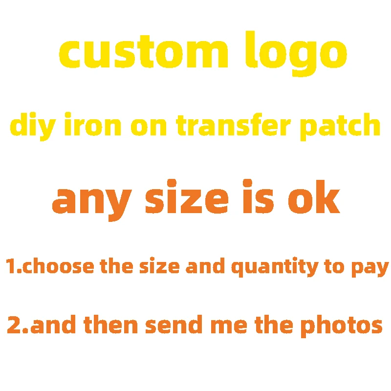 

1ps Custom Sticker Logo Brand Thermal Patches on Clothes Fabric Iron-on Transfers for Clothing Thermoadhesive Patch Diy Applique