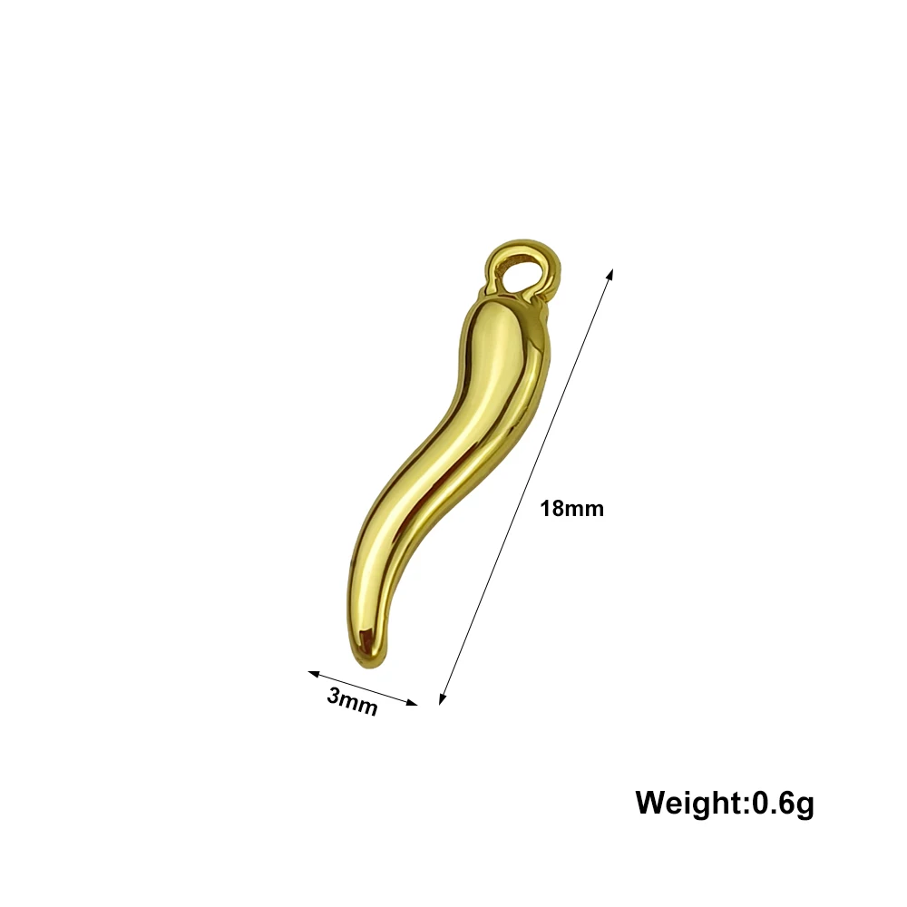 

3x18mm Pepper Pendant Charms Stainless Steel Pendants For Jewelry Making Findings DIY Necklace Bracelet Accessaries 5pcs/lot