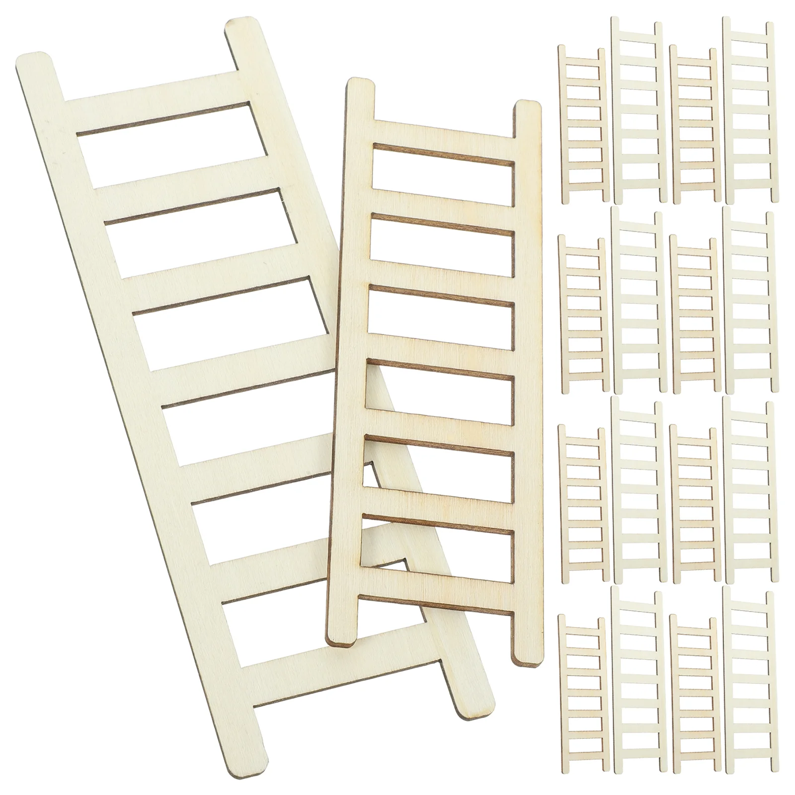 

20 Pcs Wooden Ladder Mini Stairs Dollhouse Micro Landscape Accessories Miniature Scene Models