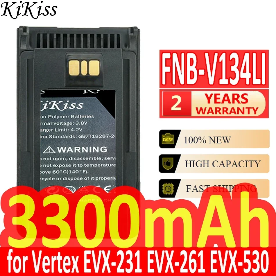 Аккумулятор KiKiss 3300 мАч FNB-V134LI для Vertex YAESU EVX-231 EVX-261 EVX-530 двусторонней радиосвязи