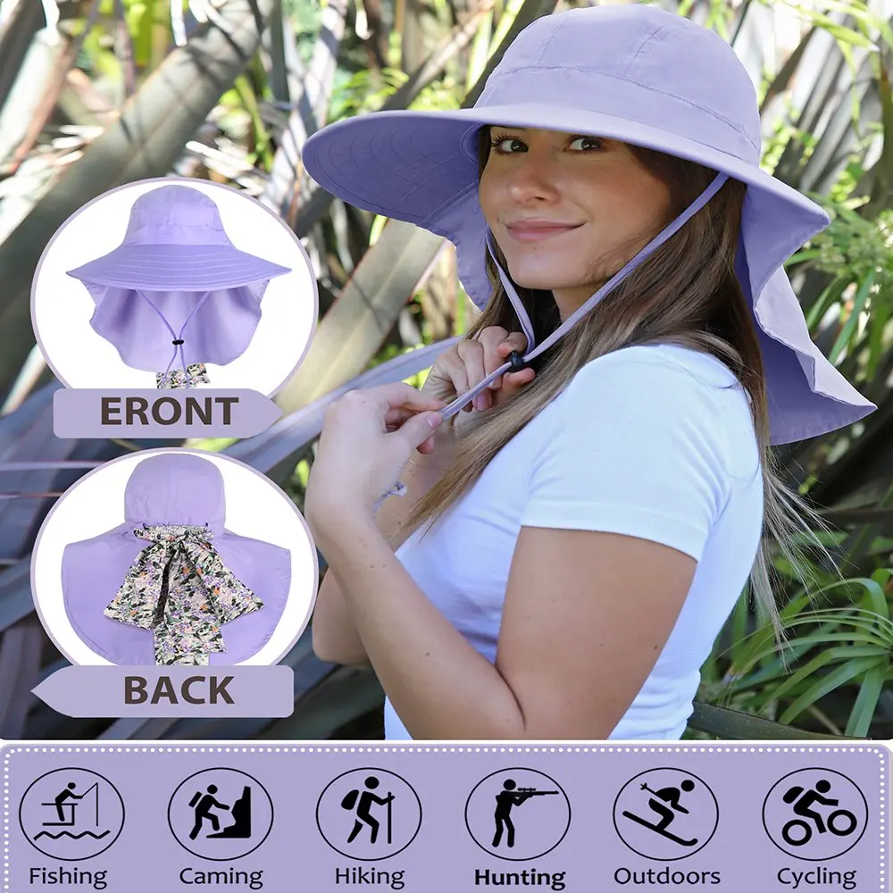 

Sun Hats for Women Summer Beach Flap Hat Large Brim Packable Grey