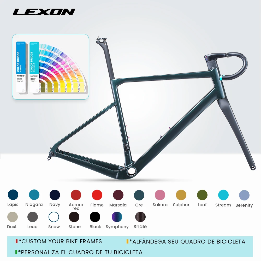 

LEXON GFX Carbon Gravel Frame Customized Gravel Bike Frameset Disc Brake Road off-Road Bicycle Cyclecross Frames Cycling Parts