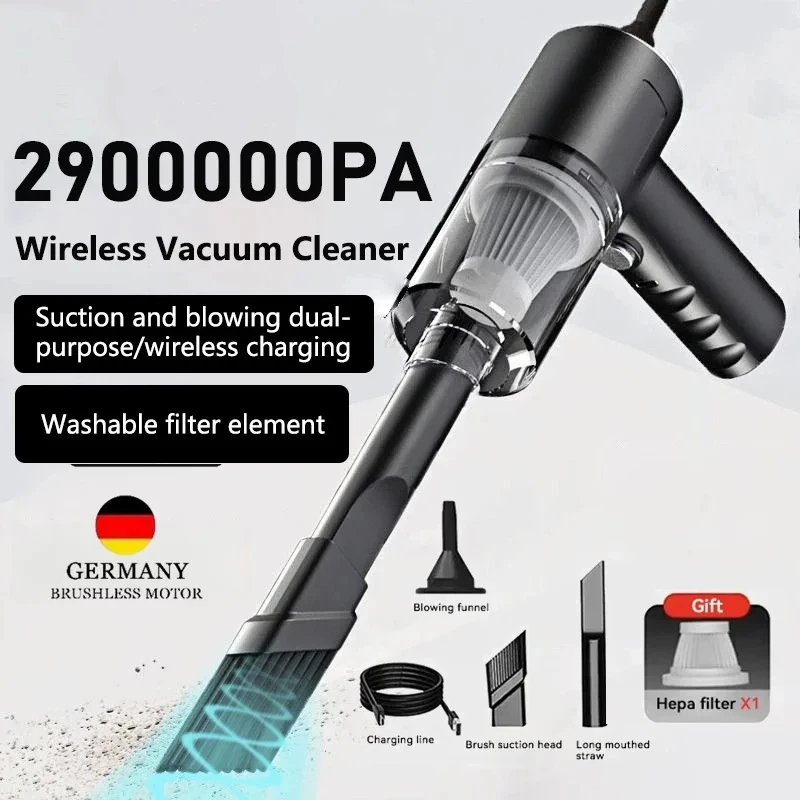 

Новый автомобильный пылесос 120 Вт 2990000PA, беспроводной, сверхвысокомощный, 3 в 1, портативный ручной пылесос двойного назначения для влажной и сухой уборки
