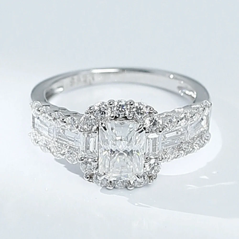 Wong Rain Стерлинговое Серебро 925 пробы 3EX VVS1 Radiant Cut 1 CT Настоящее муассанит с