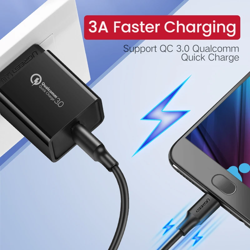Фото Кабель Micro USB Ugreen для телефонов Android, 3A, 0.25-3 м №2