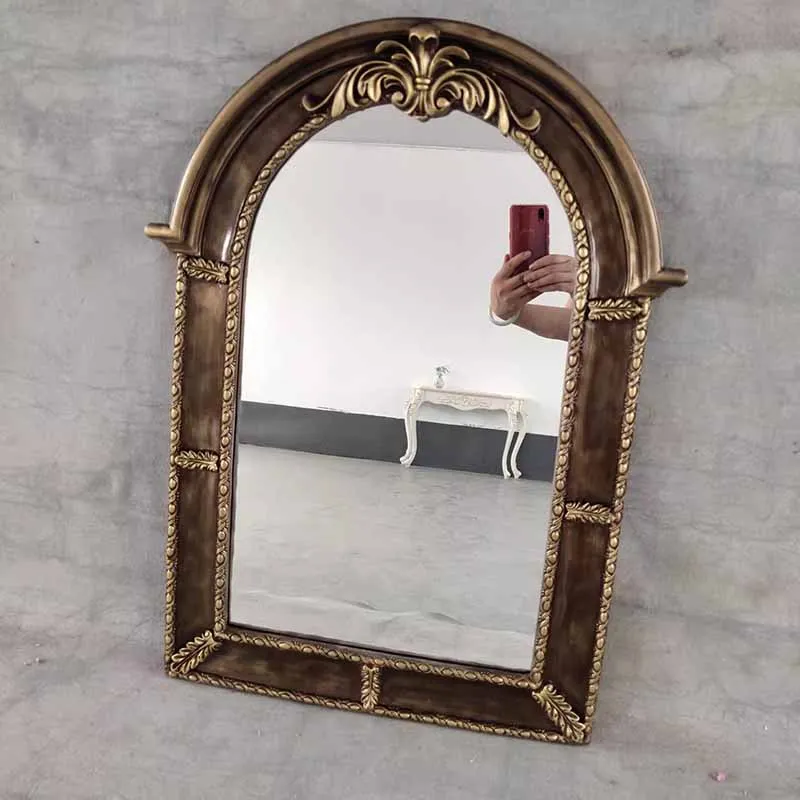 

Gold Shaving Bathroom Mirror Modern Rectangle Shower Arch Bathroom Mirror Aesthetic Wall Mounted Espejo Pared Room Furniture