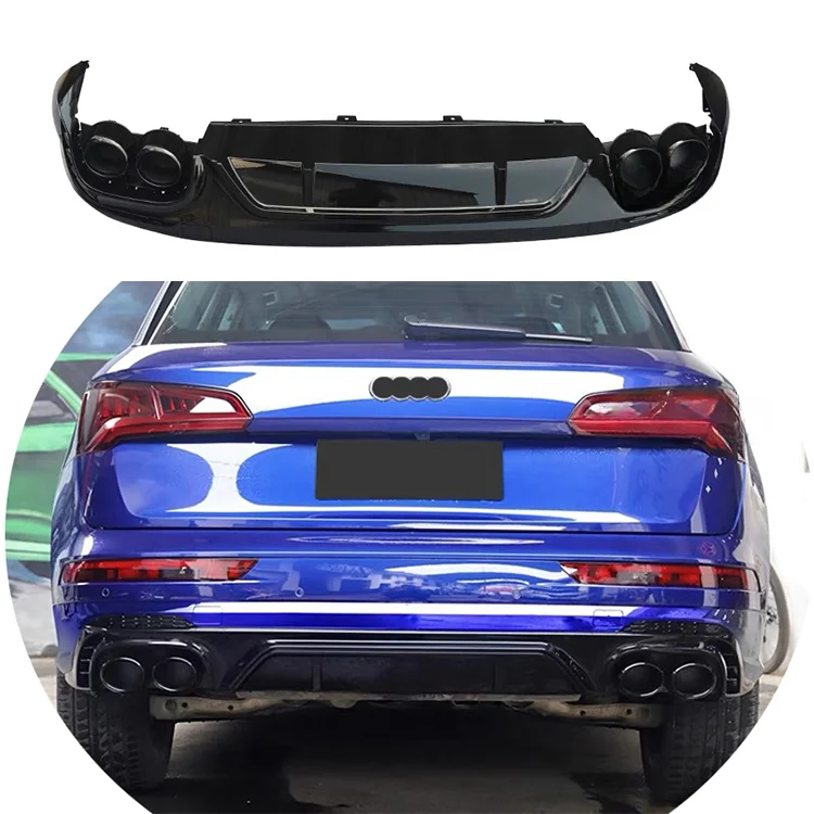 

Rear bumper diffuser upgrade SQ5 Sline look style auto parts for Audi Q5 FYB Q5L 2017 2018 2019 2020+