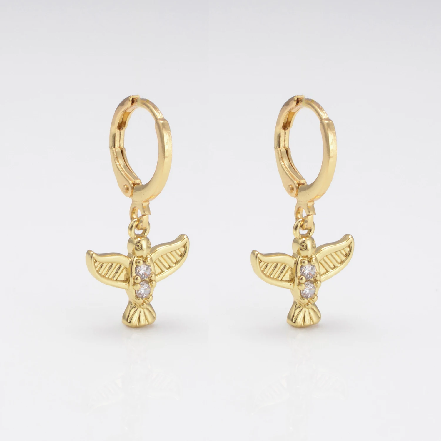 Серьги-кольца в виде животных для женщин Золотые серьги-подвески собаки орла