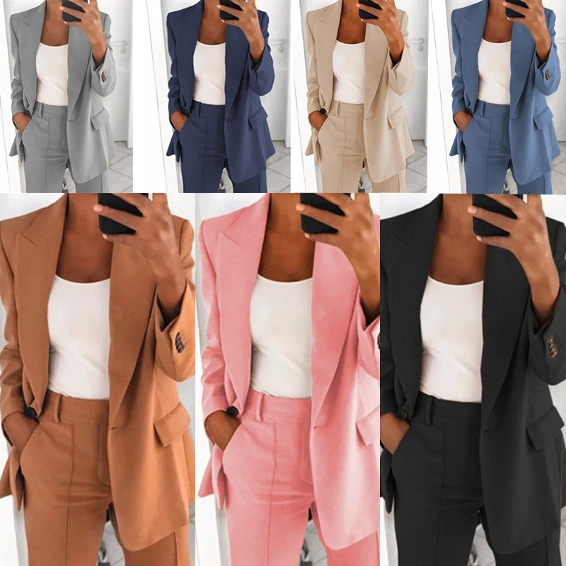 

Весенний Модный облегающий кардиган с лацканами, темпераментный костюм, куртка, Женский офисный пиджак с длинным рукавом, блейзер для женщи...