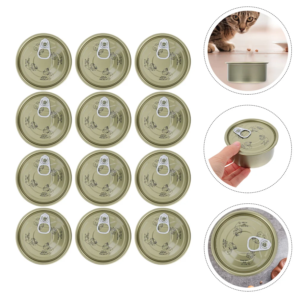 

12 Pcs Dessert Sealed Jar Coffee Cakes Self-seal Food Can Tinplate Holiday Tins Lids