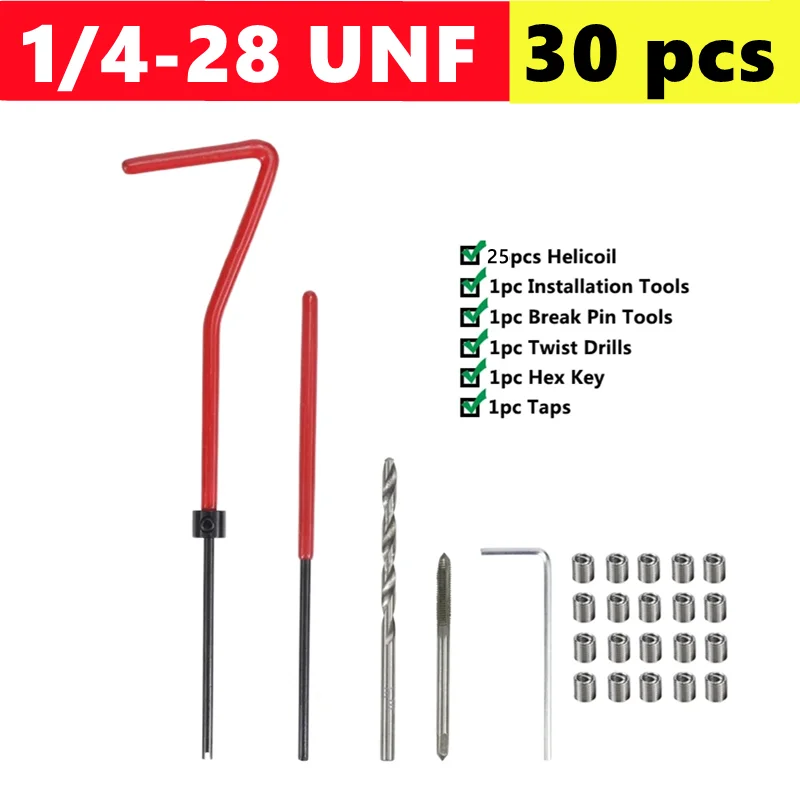 

Набор для ремонта резьбы JWXZ 1/4 5/16 3/8 7/16 1/2