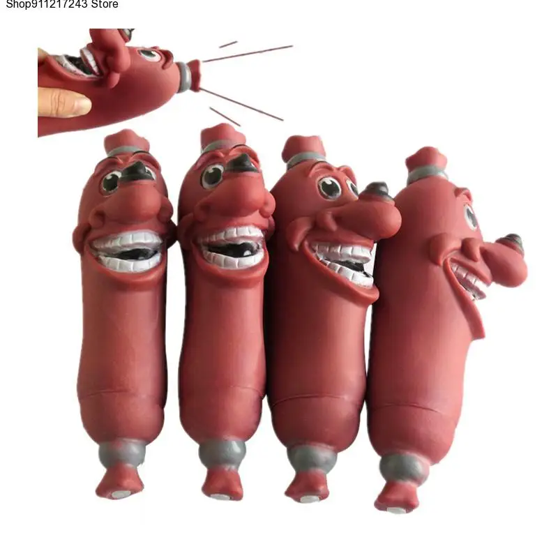 

1pc 19.5*8cm Rotocast Sausage Toy for Dogs Puppy Pet Chew Squeak Toy Trainning Dog Products Food Grade Material Biting Resistant