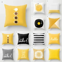4545cm yellow print cushion pillowcase geometric hug pillowcase home chair sofa decorative cushion square pillowcase