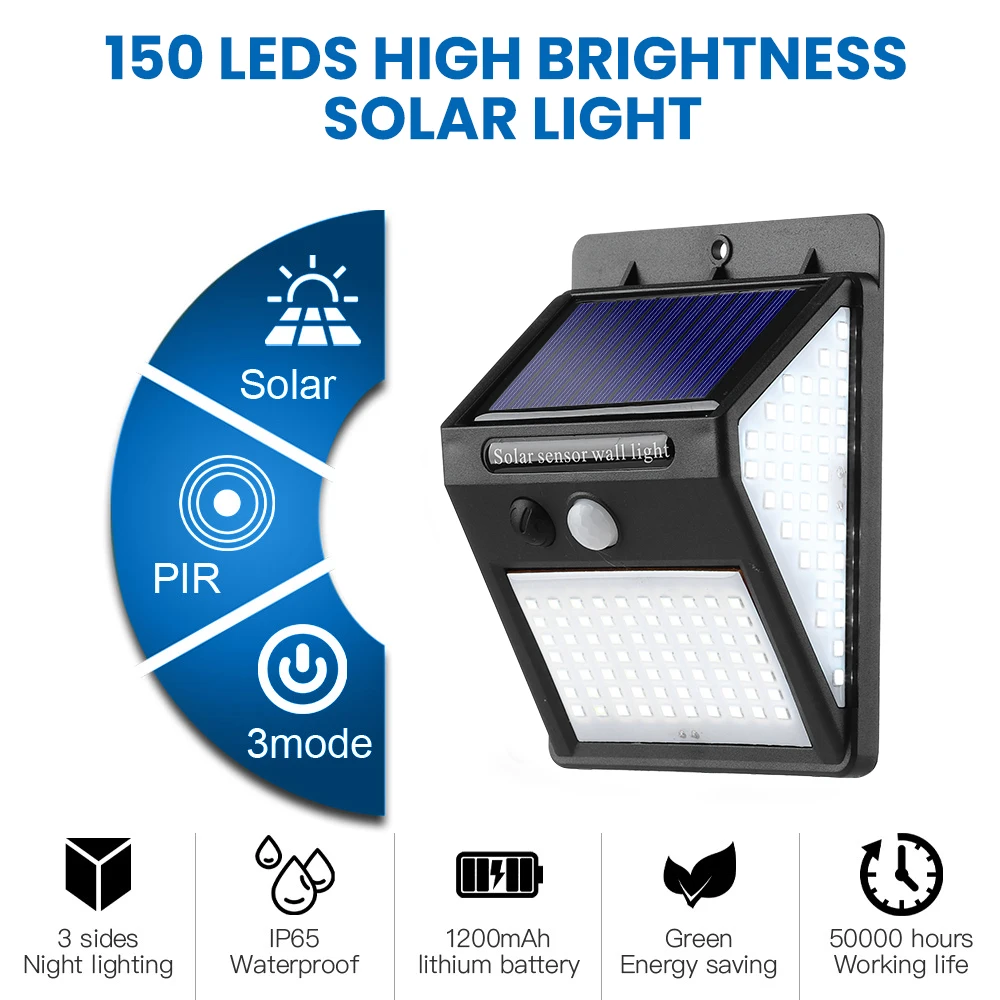 

SUNYIMA Солнечный настенный светильник s 30/40/130/140LED наружный светильник с датчиком движения широкий водонепроницаемый IP65 для сада газона улисве...