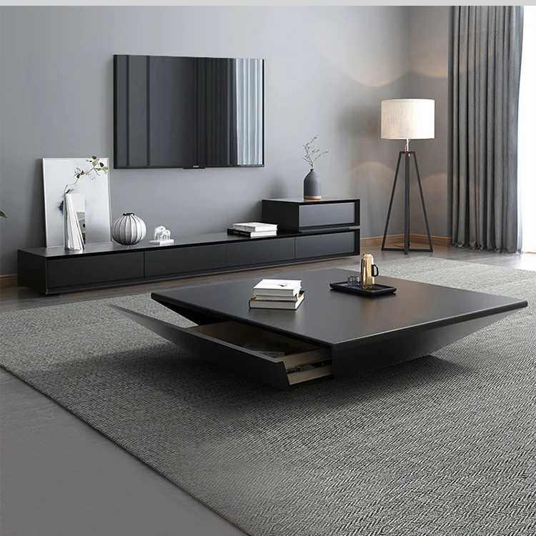 

New Arrival Black Marble Coffee Table Living Room Furniture