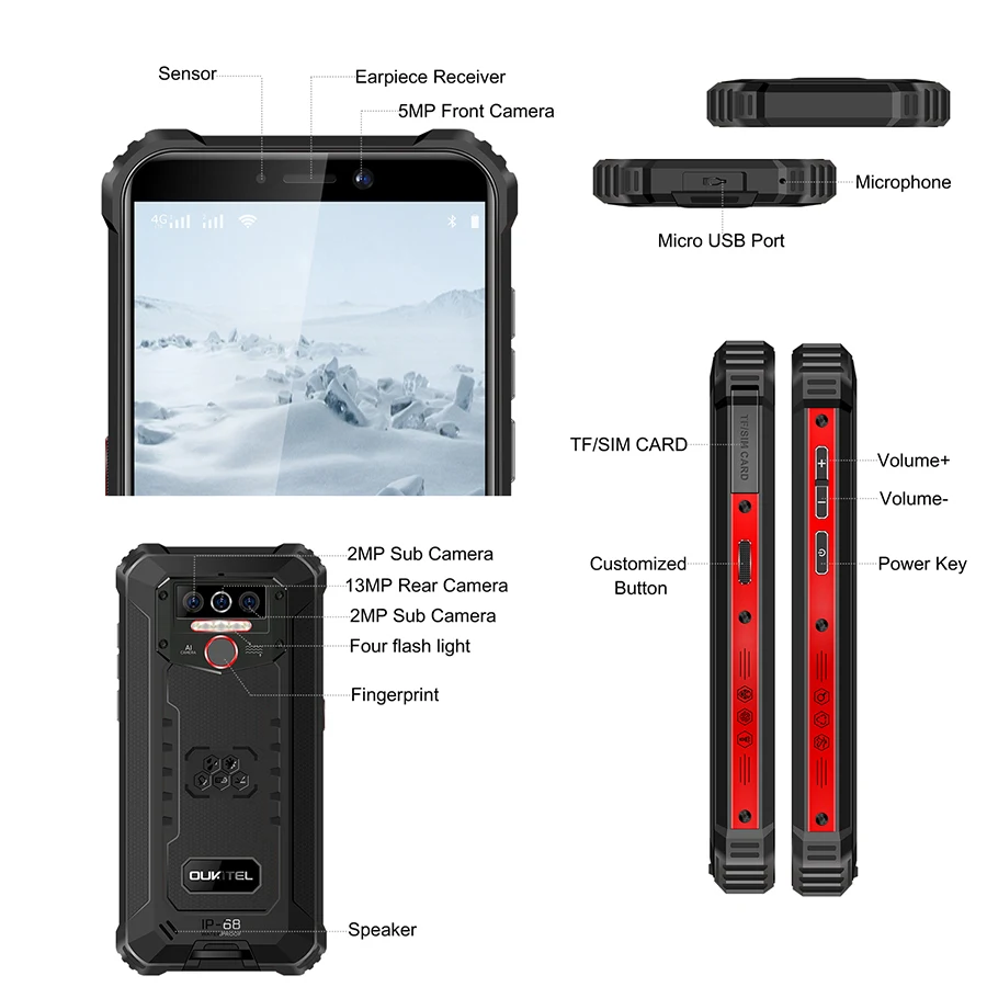 Смартфон Oukitel WP17 8300 мАч 8 + 128 ГБ 6 78 дюйма FHD Android 11 16 м | Мобильные телефоны и