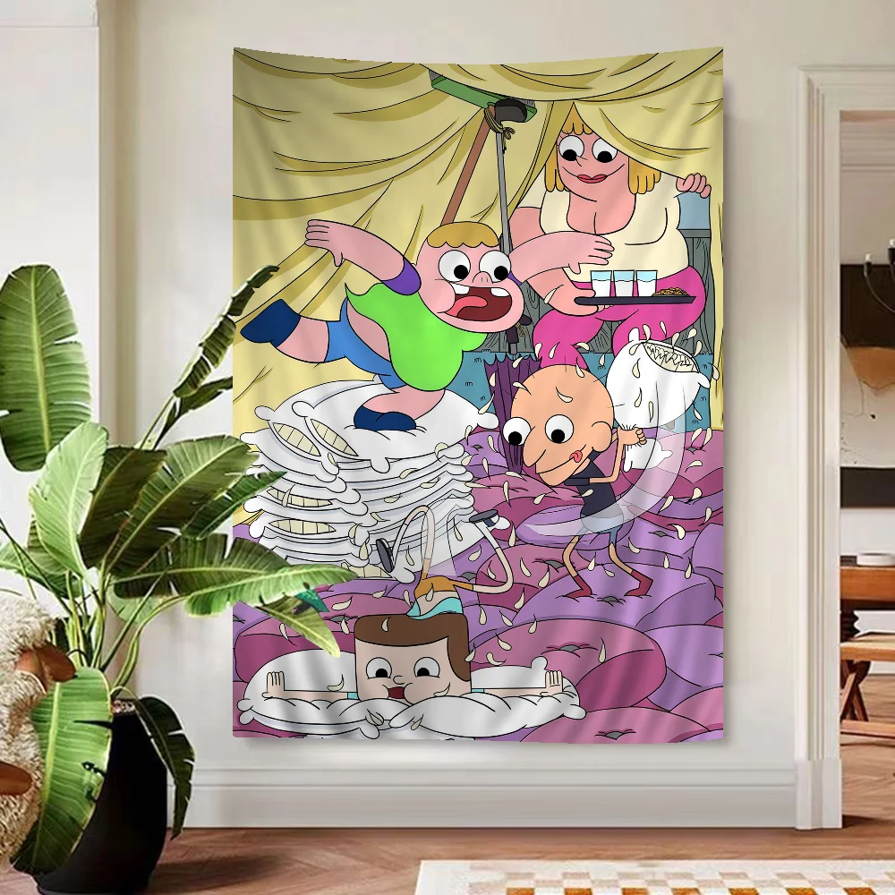 Cartoon C-Clarences Tapestry Art Printing Bohemian Wall Tapestries Mandala Decor Blanket