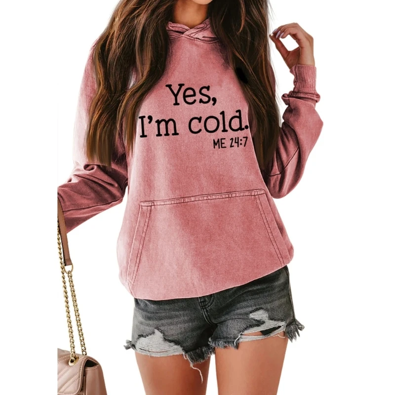 

Женский Повседневный свитшот с надписью Yes Cold Me