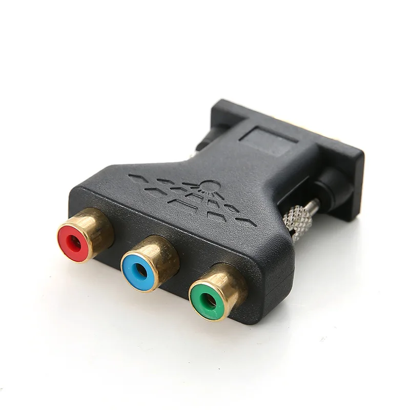 

VGA RCA Adapter 3RCA Video Female To HD 15 Pin VGA Converter Style Component Video Jack Adapter