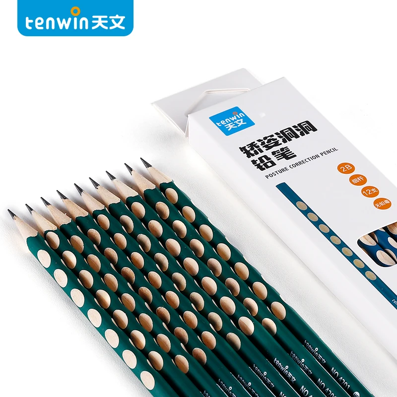 

Pencil 12pcs Hexagonal Pencil School Kids Black Supply For Wood Office Standard Non-toxic Tenwin Practical Natural Stationery