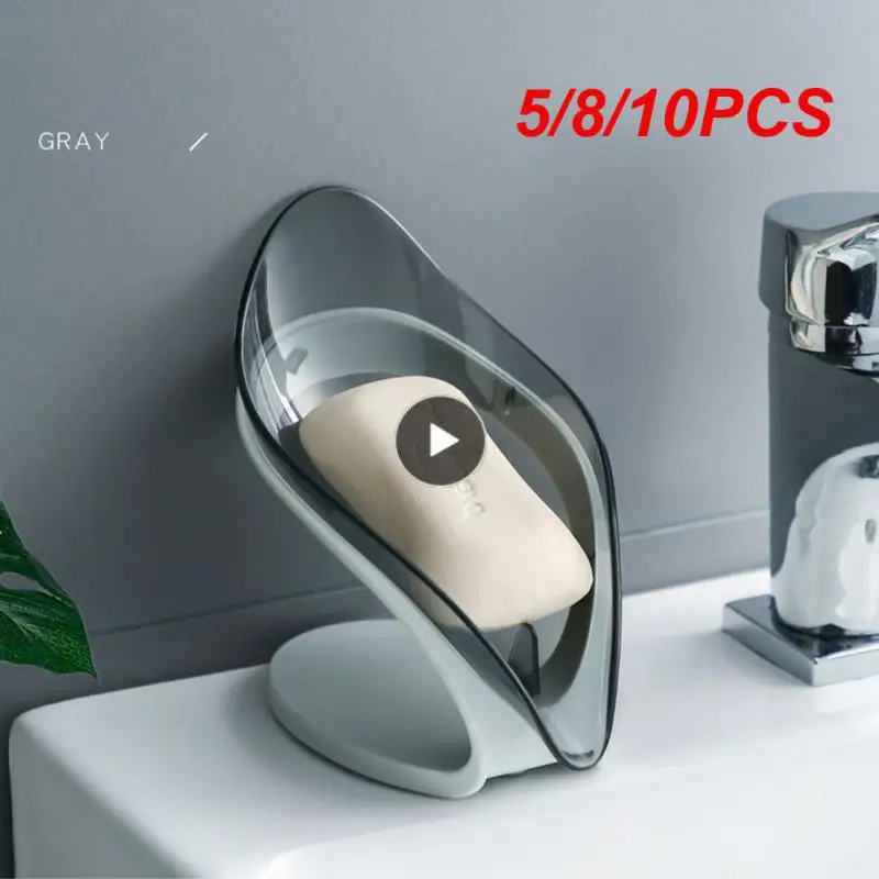 

5/8/10PCS Soap Box Drain Holder Creative Sucker Water-free Storage Box Portable Soap Dish Soap Dish With Drain Water