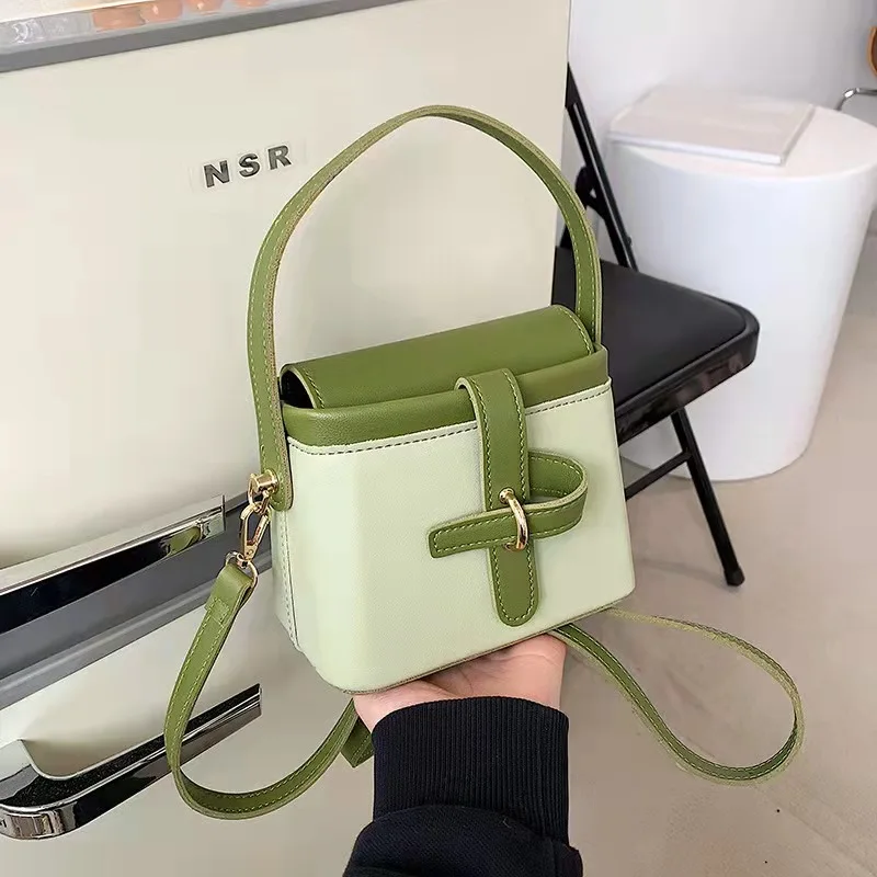 

Spring Fashion Tea Green High Quality Western Style Small Bag 2022 Designer Luxury Brand Handbag Fresh Sweet Girl One Shoulder M