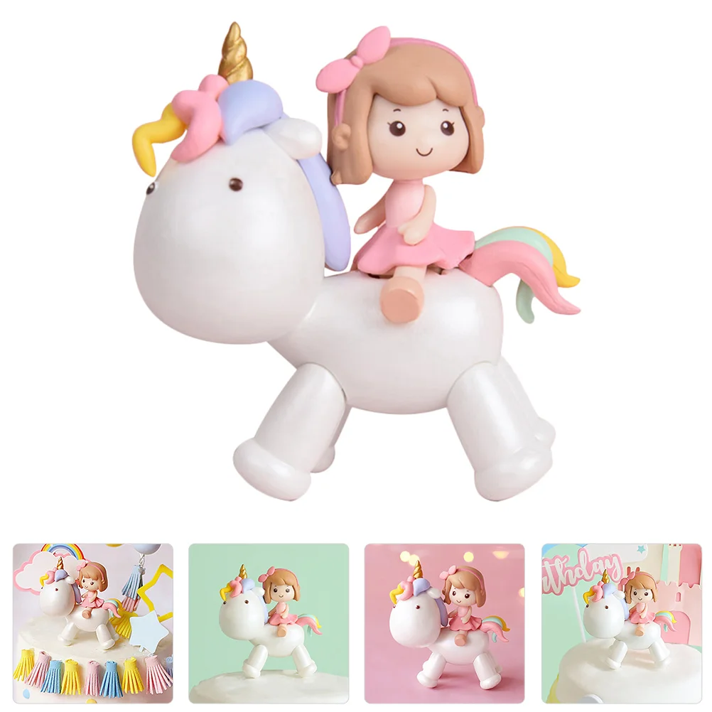 

Cake Decorations Topper Cupcake Birthday Ornament Decor Desktop Party Mini Toppers Decoration Figurines Horn Kit Resin Car