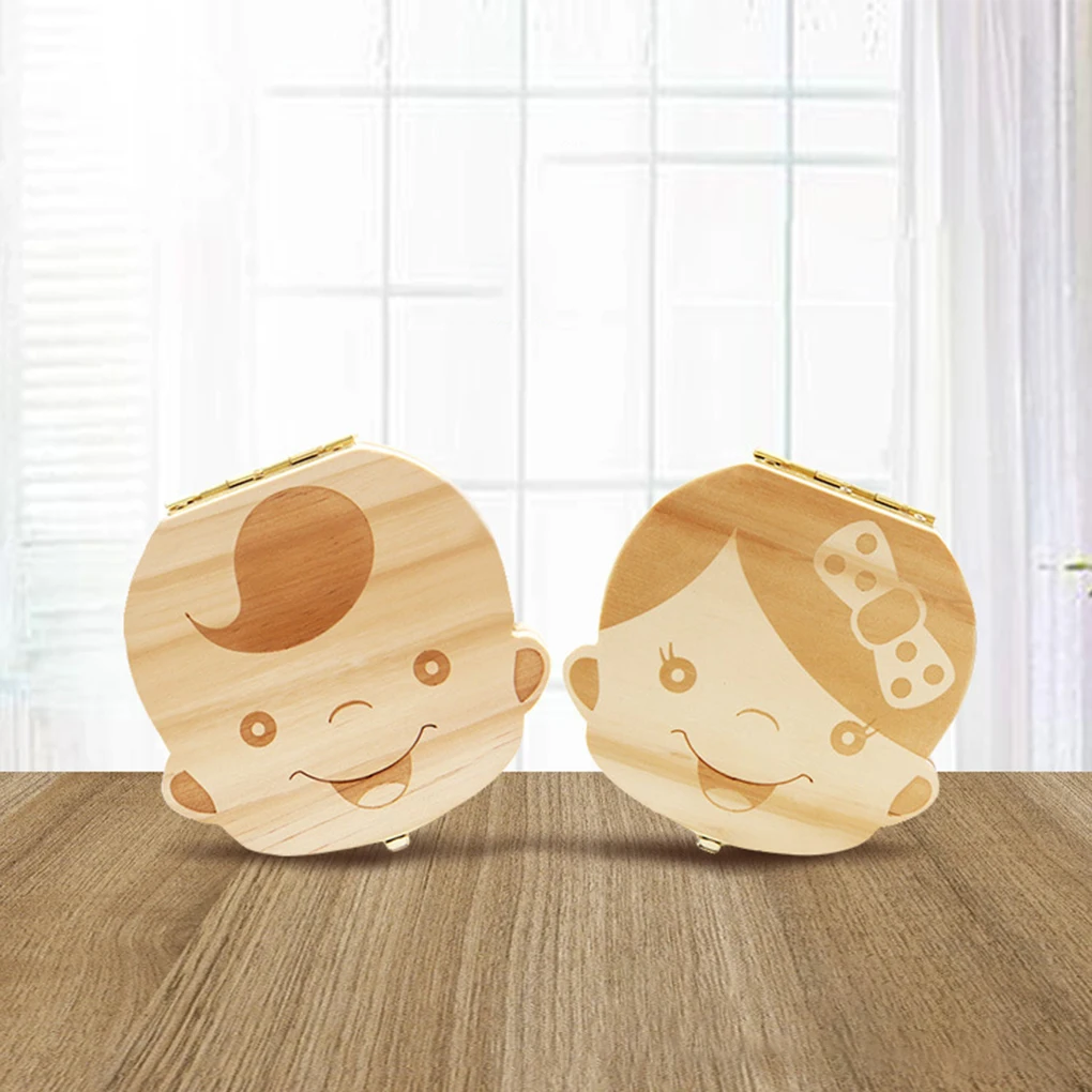 

Wooden Baby Tooth Storage Box Teeth Container Storage Case Newborn Souvenir Children Birthday Gift