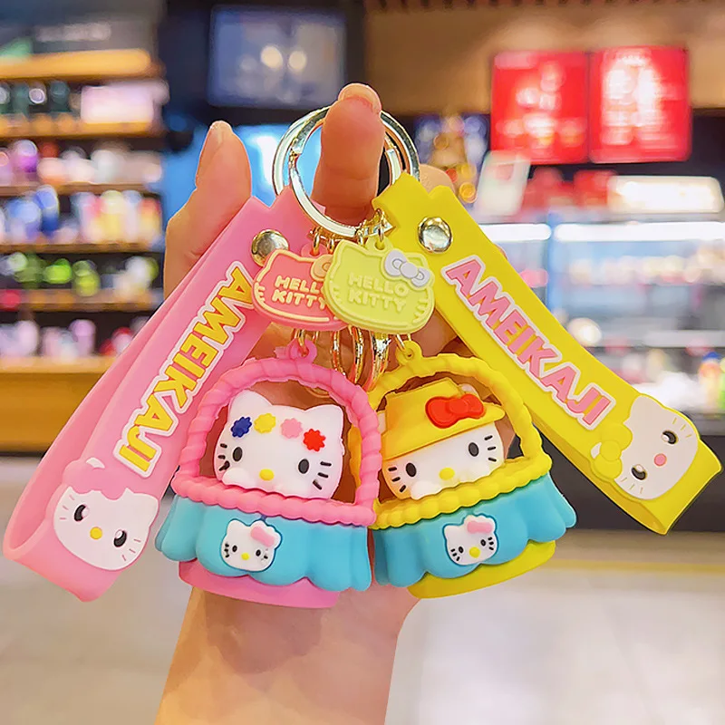

Kawaii Sanrio, аниме фигурка Hello Kitty, брелок, прочные сумки, украшение, аксессуары, студенческий подарок на день рождения и Рождество