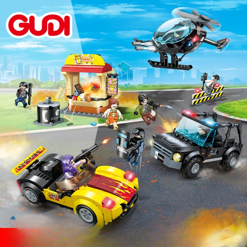 

Goood 10201 City Special Police Set Police Car Helicopter Assembly Model Boy Assembly Building Blocks Toy Blocks