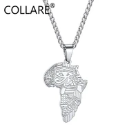collare african map pendant mens goldrose goldblack color rapper stainless steel protection jewelry eye of horus necklace p892