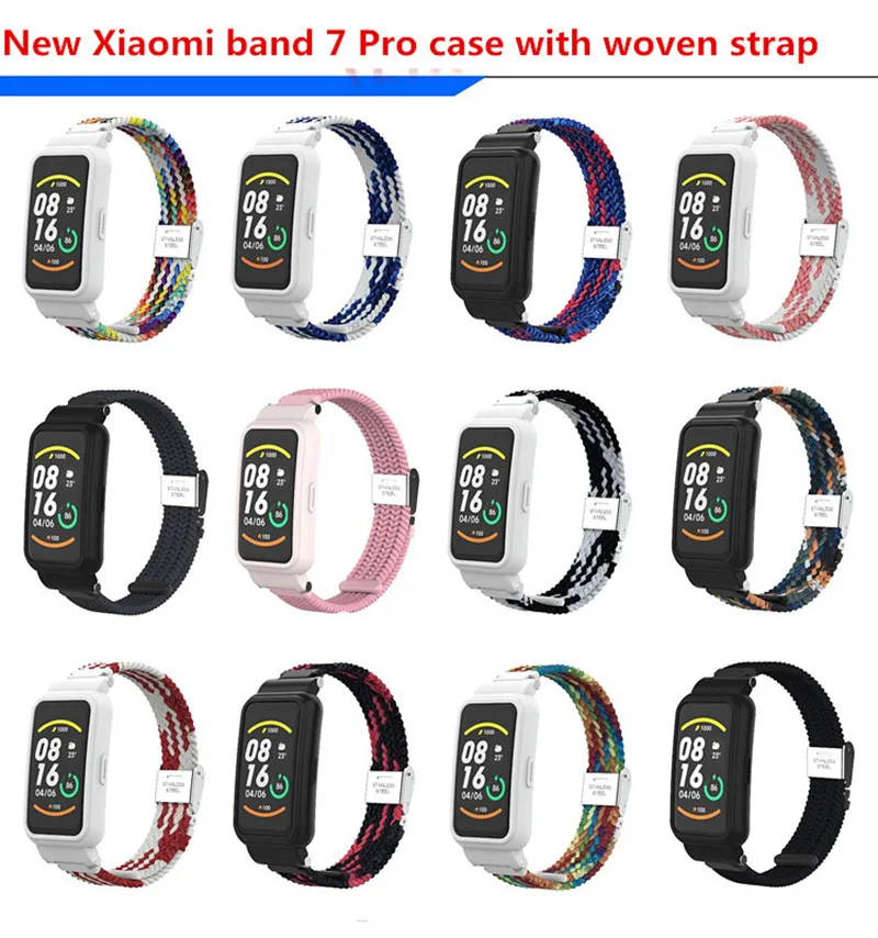 

Nylon Strap +Case for Xiaomi Mi Band 7 Pro Wristband Belt On Xioami Miband 7pro Watch Band Accessories Braided Fashion Bracelet