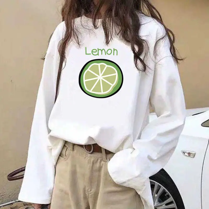 

A GIRLS T-shirts Women Casual Basic Clothing Long Sleeve All-match Students College Daily Loose Tees S-5XL Popular