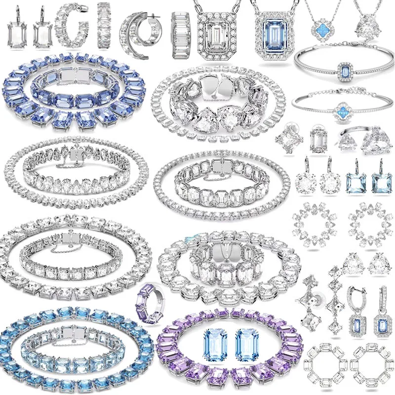 

SWA 2022 High Quality Summer New Exquisite Fashion Millenia Jewelry Bracelet Necklace Earring Set Women's Party Charm