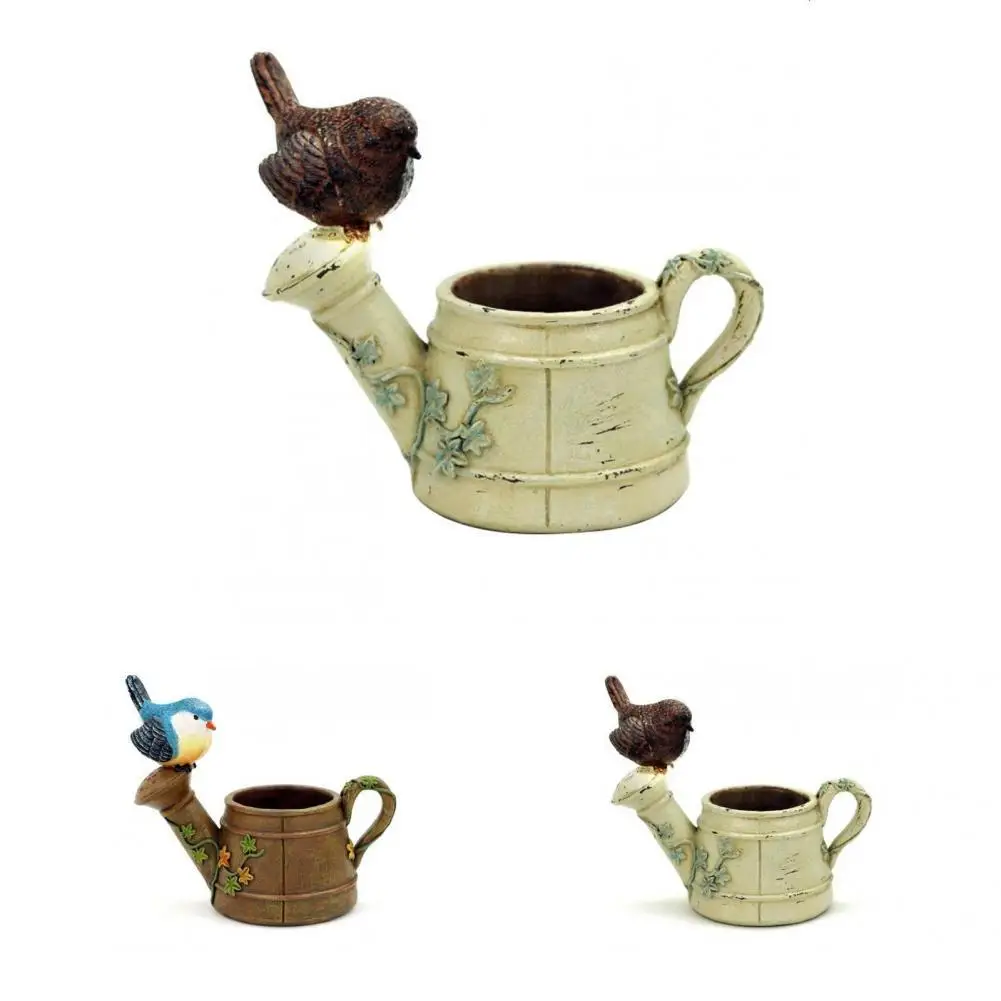 

Eye-catching Resin Micro Landscape Bird Shower Bonsai Planter for Home