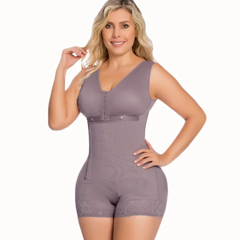 Plus Size Postpartum Sleeveless Short Bodysuit Shaper Seamless Shapewear Bodysuit for Women, Full Body Slimming Undergarment for