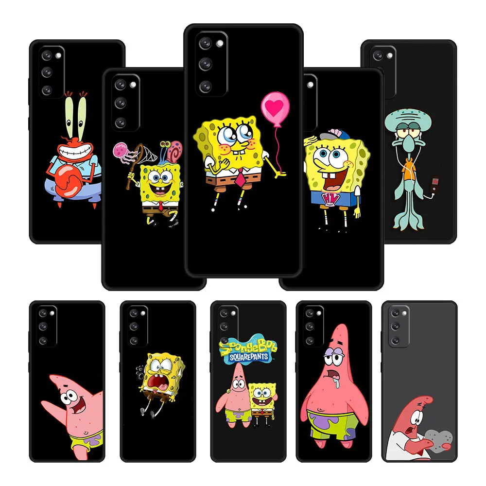 

Smartphone For Samsung S21 Plus S10 Lite S7 Edge S22 Ultra 5G S9 S8 S20 FE S10e Phone Coque SpongeBob Patrick Star Black Style