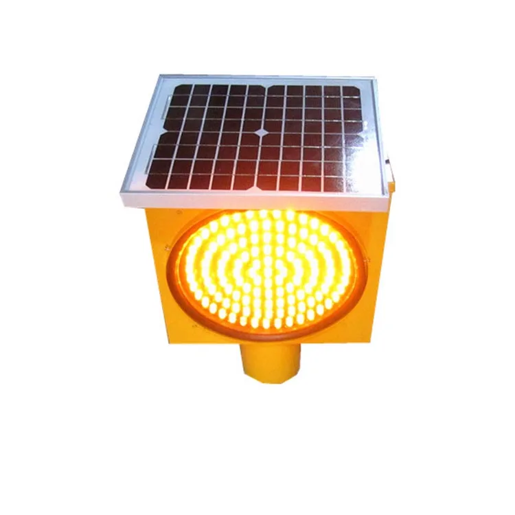 

2021 hot sale waterproof solar yellow flash traffic light for road safety