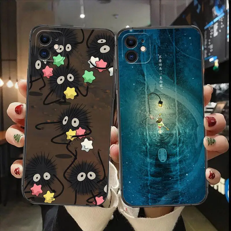 

Spirited Away Anime Black TPU Phone Case for IPhone 14 13 12 11 Pro Max Mini SE XR X XS Max 8Plus 7plus New Shell Phone Cover