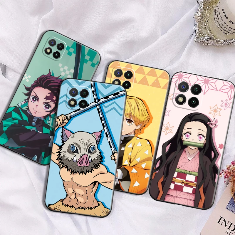 

Phone Case For Xiaomi Redmi 7 7A 8 8A 9 9i 9AT 9T 9A 9C Note 8 8T 8 Pro 8 2021 Japan Anime Demon Slayer Soft TPU Black Cover