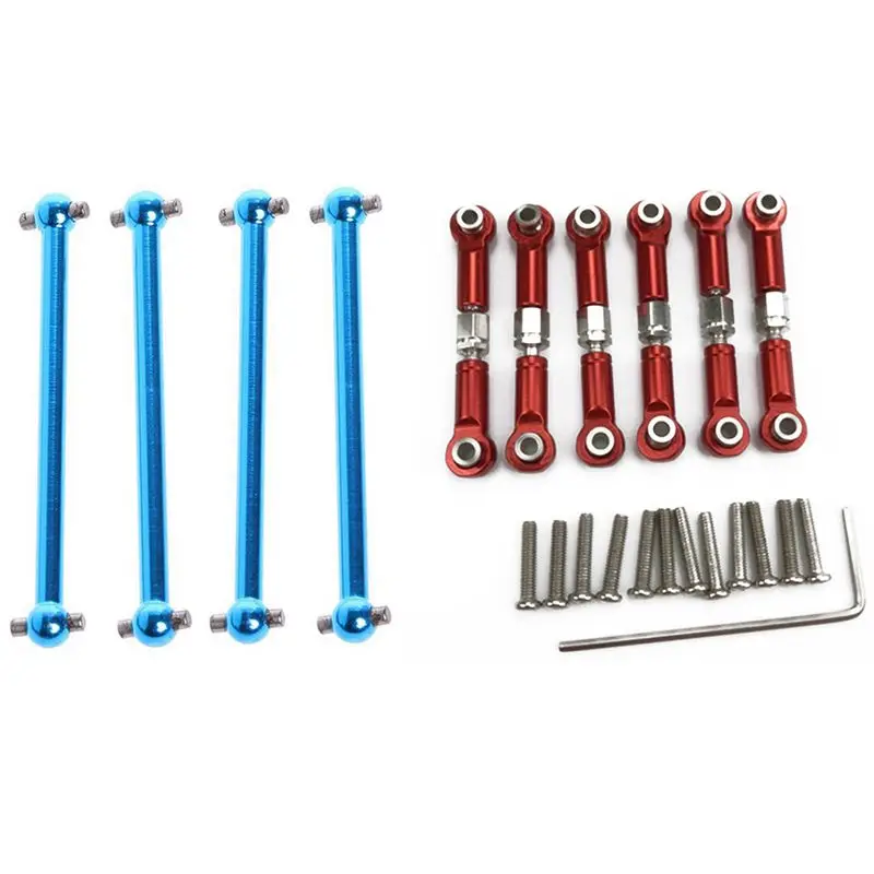 

6 шт. Регулируемая металлическая Тяговая тяга, передний/задний сервопривод с 4 улучшенными металлическими деталями F/R