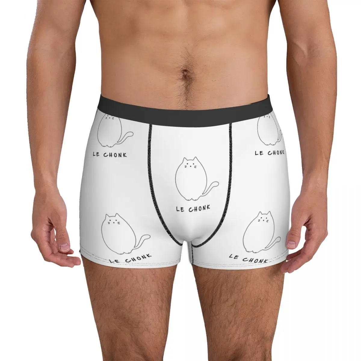 

Le Chonk - Chunky Cat Underwear Kawaii cute manga aesthetic 3D Pouch Hot Boxer Shorts Print Shorts Briefs Breathable Underpants