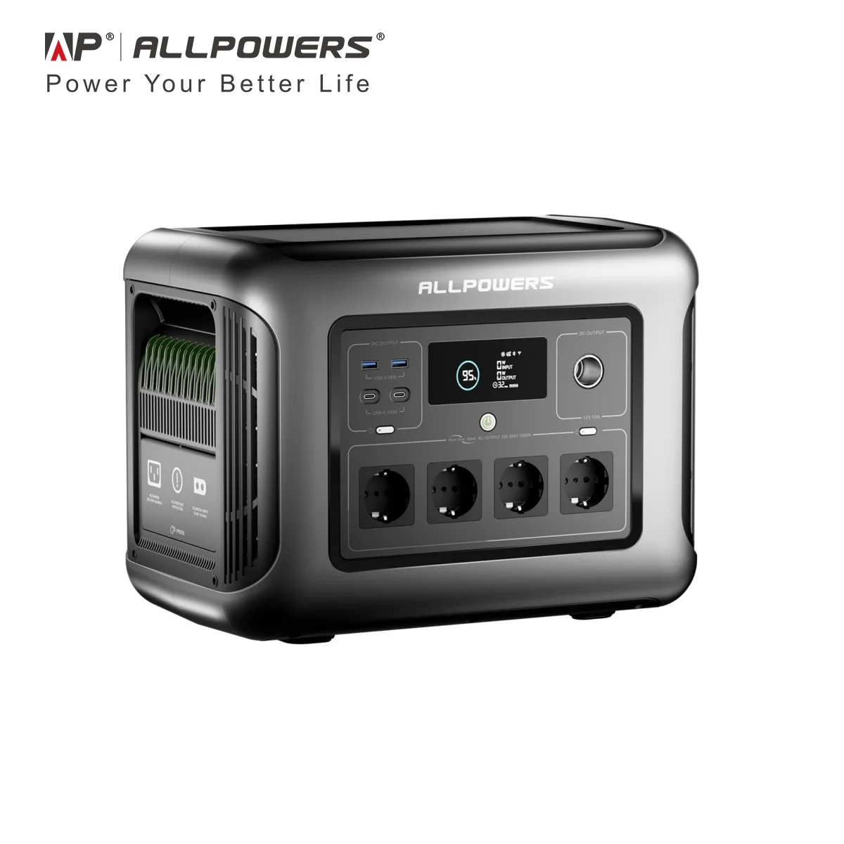 ALLPOWERS R1500 LITE Portable Power Station 1056Wh 1600W (3200W Peak) AC Output LiFePO4 Battery Solar Generator For Outdoor Camping RV Home Use