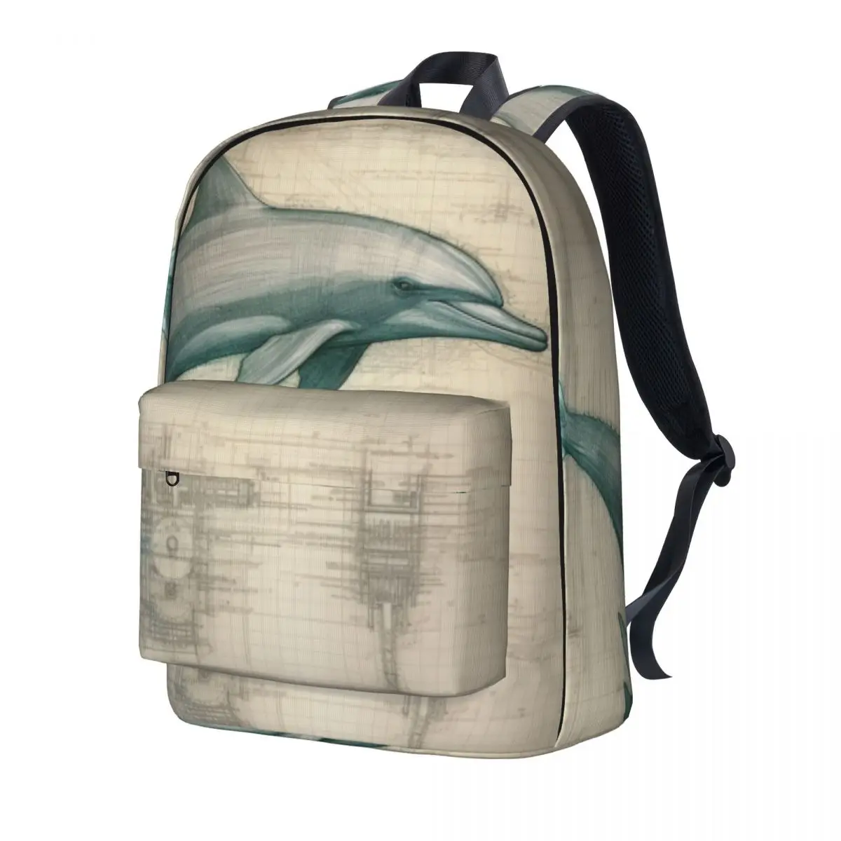 

Dolphin Backpack Pencil Drawing Cool Backpacks Girl Travel Soft School Bags Custom Rucksack