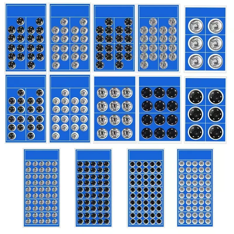 

Buttons Black Silver Metal Fasteners Press Button 8/12/16/18/20mm Iron Stud Plating Round Button Garment Sewing Accessories