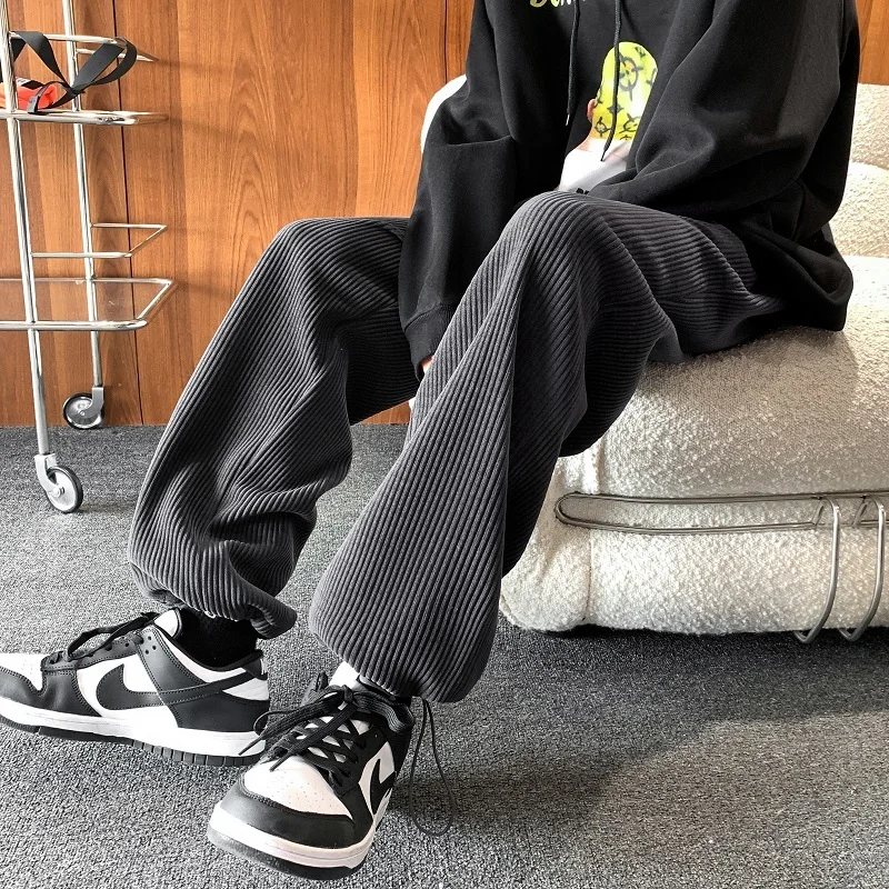 

Autumn Corduroy Pants Men Fashion 3 Color Retro Casual Pants Men Streetwear Hip Hop Loose Straight Pants Mens Trousers S-2XL