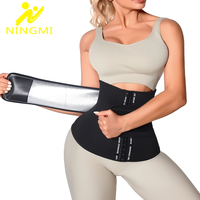 

NINGMI Waist Trainer Sauna Sweat Belt Women Shapers Belly Wrap Corset Gym Waist Trimmer Belts Body Shaper Shapewear Lose Weight