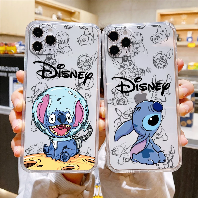 

Lilo Stitch Baby Cute Transparent Phone Case For Apple iPhone 14 13 12 11 Mini XS XR X Pro MAX 8 7 6 Plus SE 2020 Cover Capa